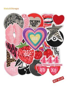 20 PCS Embroidered Iron On Patches for Clothes, Cool Girl Sew On Appliques for